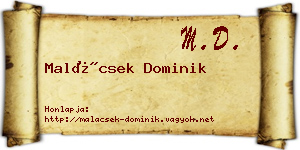 Malácsek Dominik névjegykártya