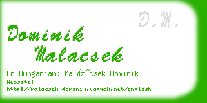 dominik malacsek business card